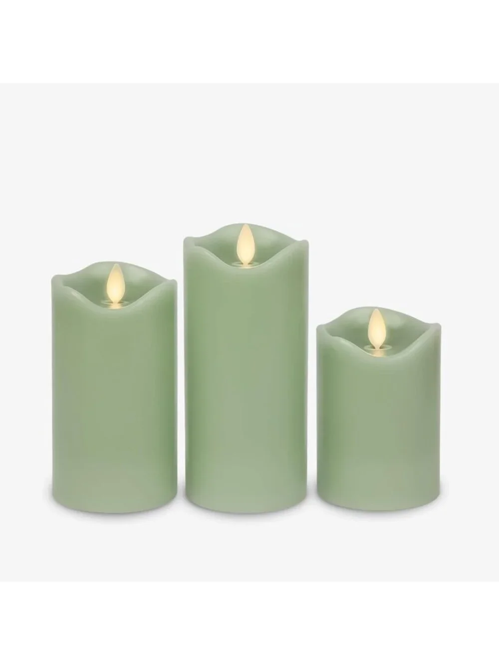 Set of 3 Flameless LED Candles - Flickering Battery Pillars, Real Wax, Pastel